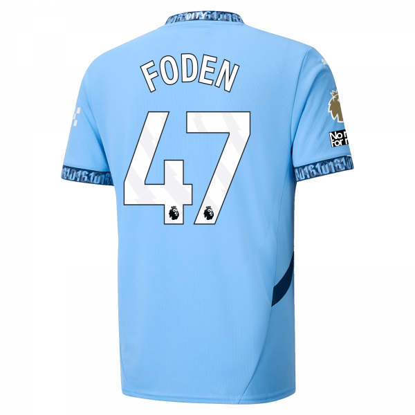 Puma Manchester City Phill Foden Home Jersey w/ EPL + No Room For Racism Patch 24/25 (Team Light Blue/Marine Blue)
