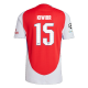 adidas Arsenal Jakub Kiwior Home Jersey w/ Champions League Patches 24/25 (Better Scarlet/White)
