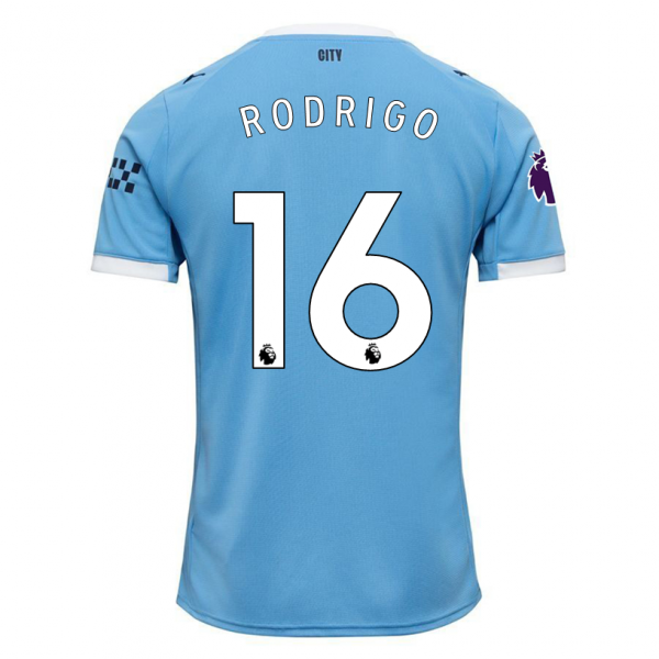 Puma Rodrigo Manchester City Home Jersey 25/26 w/ EPL + Sponsor Patch (Team Light Blue/Puma White)