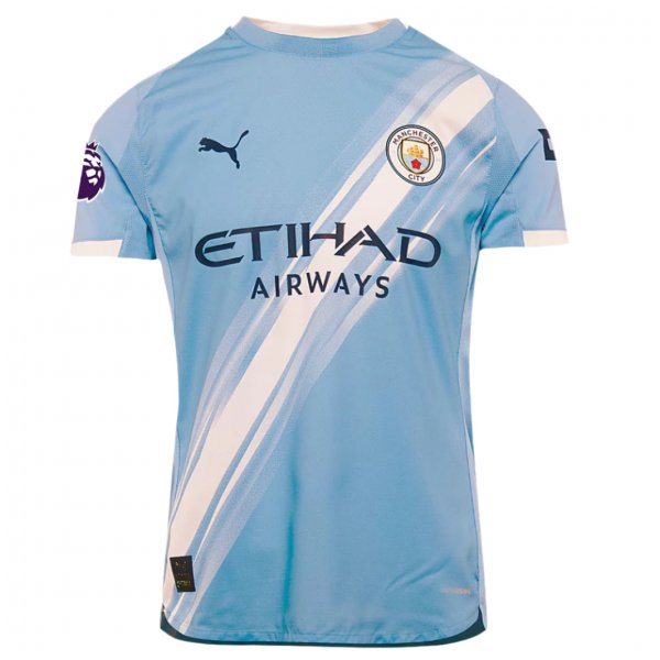 Puma Manchester City 25/26 Authentic Home Jersey w/ EPL + Sponsor Patch (Team Light Blue/White)
