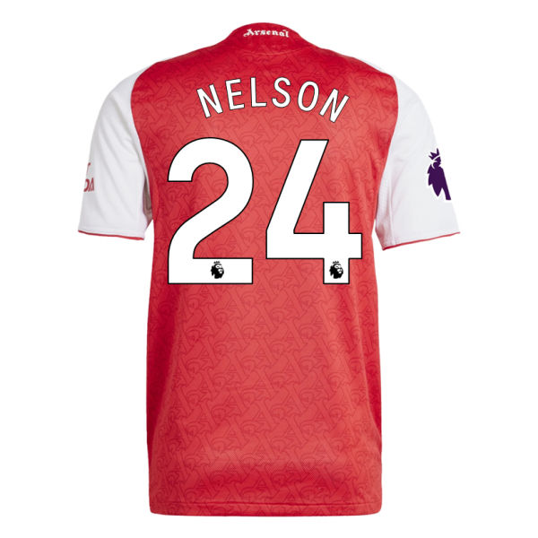 adidas Reiss Nelson Arsenal FC Home Jersey 25/26 w/ EPL Patch (Better Scarlet/White