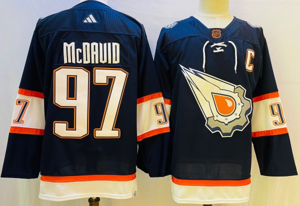 Men's #97 Connor McDavid Edmonton Oilers Dark Blue NHL Jersey