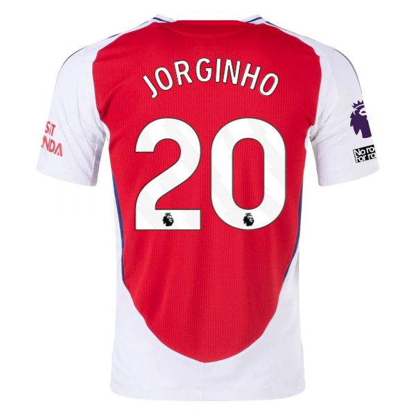 adidas Arsenal Jorginho Home Jersey w/ EPL + No Room For Racism Patches 24/25 (Better Scarlet/White)