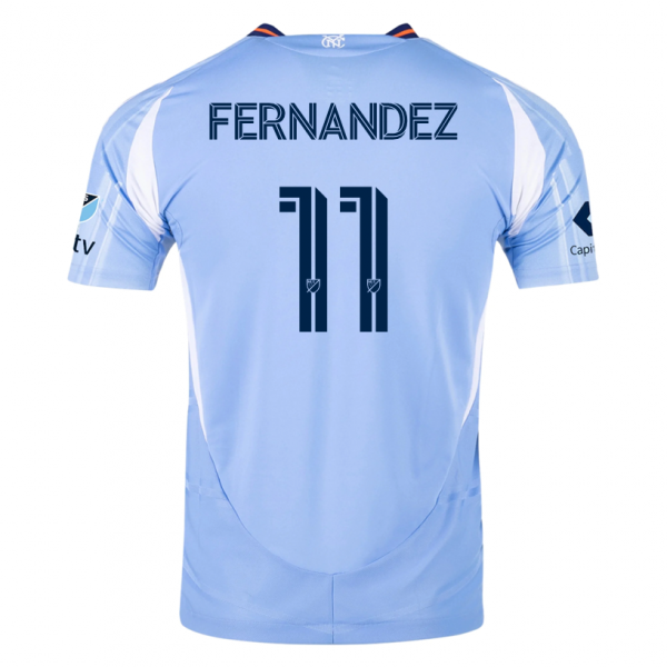 adidas Julian Fernández New York City FC Home Jersey 25/26 w/ MLS Patches (Bahia Light Blue)