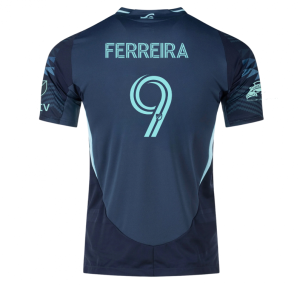 adidas Jesus Ferreira Seattle Sounders Away Jersey 25/26 w/ MLS Patches & Sponsor (Aura Ink)