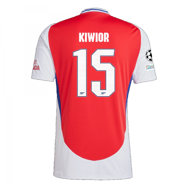 adidas Arsenal Jakub Kiwior Home Jersey w/ Champions League Patches 24/25 (Better Scarlet/White)