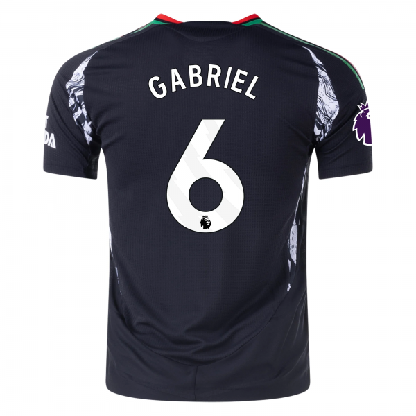 adidas Arsenal Gabriel Away Jersey w/ EPL Patch 24/25 (Black)