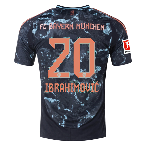 adidas Bayern Munich Arijon Ibrahimovi? Away Jersey w/ Bundesliga Patch 24/25 (Black/Copper/Blue)