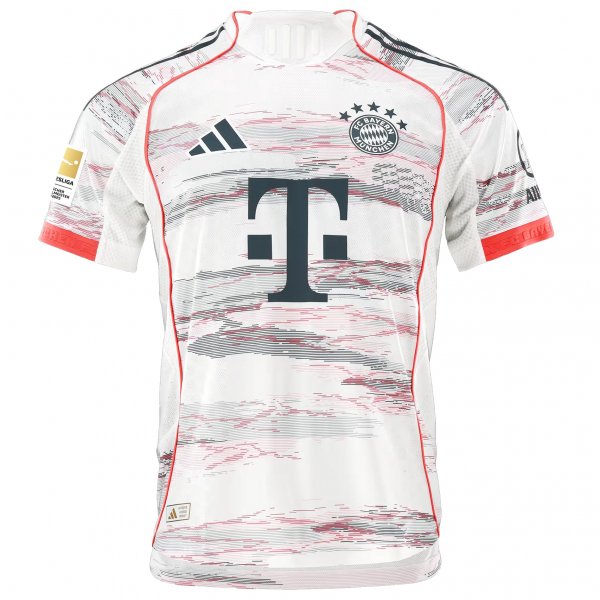 adidas Harry Kane Bayern Munich Away Jersey 25/26 w/ Sponsor + Meister Bundesliga Patch (White/Red)