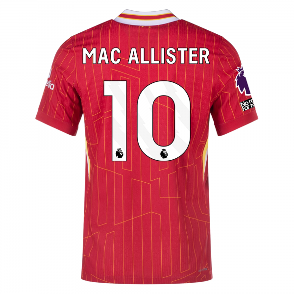 Nike Liverpool Match Alexis Mac Allister Home Jersey w/ EPL + No Room For Racism Patches 24/25 (Gym Red/Chrome Yellow)