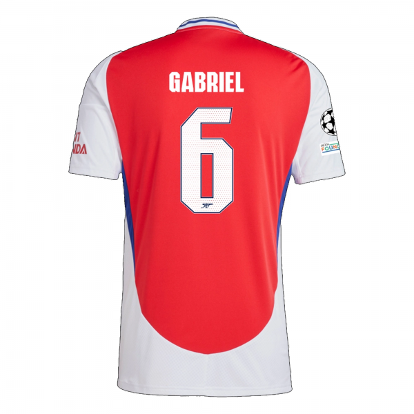 adidas Arsenal Gabriel Magalh?es Home Jersey w/ Champions League Patches 24/25 (Better Scarlet/White)