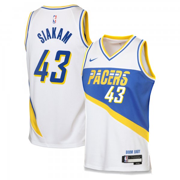 Youth Indiana Pacers #43 Pascal Siakam Nike White 2025/26 City Edition Swingman Jersey
