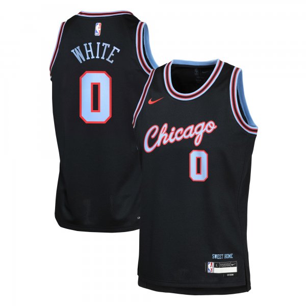 Youth Chicago Bulls #0 Coby White Nike Black 2025/26 City Edition Swingman Jersey