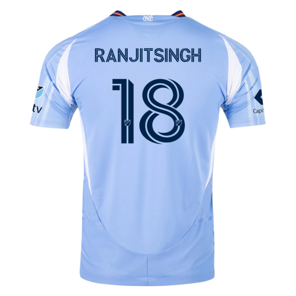 adidas Greg Ranjitsingh New York City FC Home Jersey 25/26 w/ MLS Patches (Bahia Light Blue)