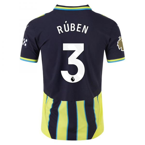 Puma Manchester City Rúben Dias Away Jersey w/ EPL + Club World Cup Patch 24/25 (New Navy/Yellow Glow)