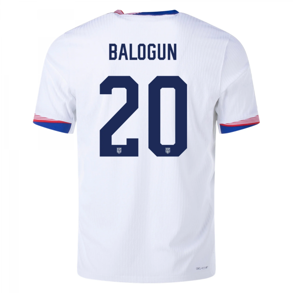 Nike Mens United States Folarin Balogun Match Home Jersey 24/25 (White/Obsidian)