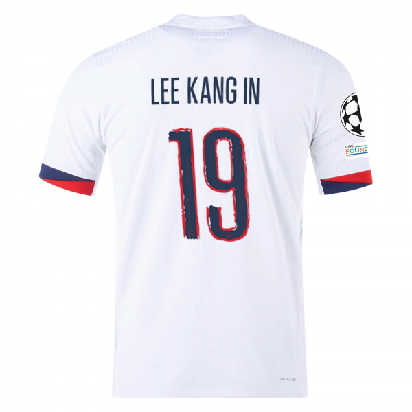 Nike Paris Saint-Germain Lee Kang-in Away Jersey w/ Champions League Patches 24/25 (White/Midnight Navy)