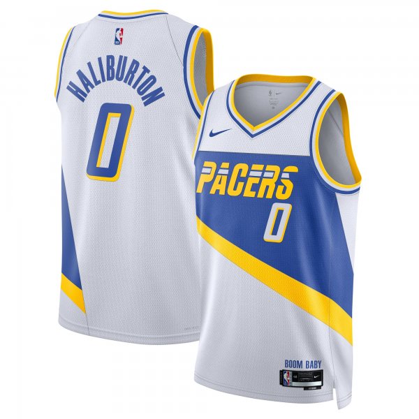 Men's Unisex Indiana Pacers #0 Tyrese Haliburton Nike White 2025/26 Swingman City Edition Jersey