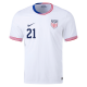 Nike Mens United States Timothy Weah Match Home Jersey 24/25 (White/Obsidian)