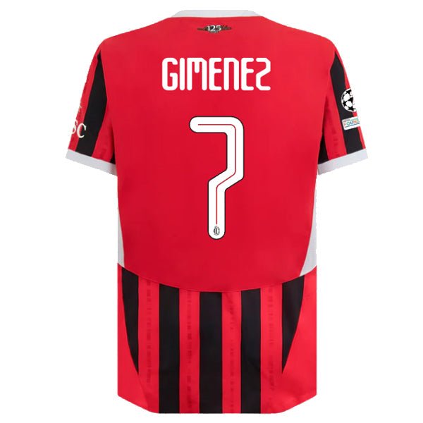 Puma AC Milan Authentic Santi Gimenez Home Jersey w/ Champions League Patches 24/25 (Puma Red/Puma Black)