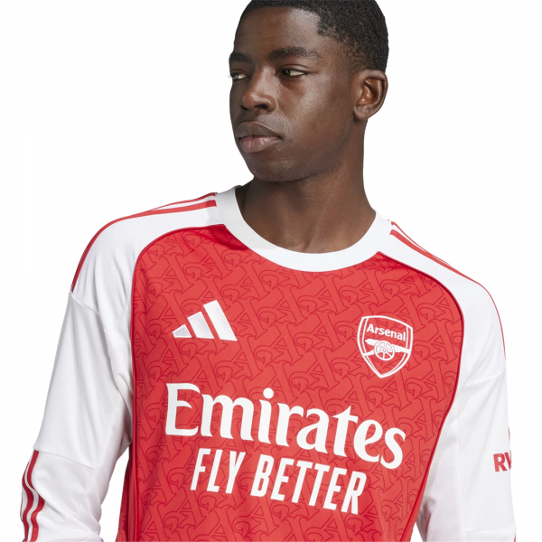 adidas Arsenal Long Sleeve Home Jersey w/ Champions League Patches 25/26 (Better Scarlet/White)