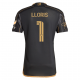 adidas Hugo Lloris LAFC Home 2025 Jersey w/ MLS + Apple TV + Ford Patches (Black/Gold)