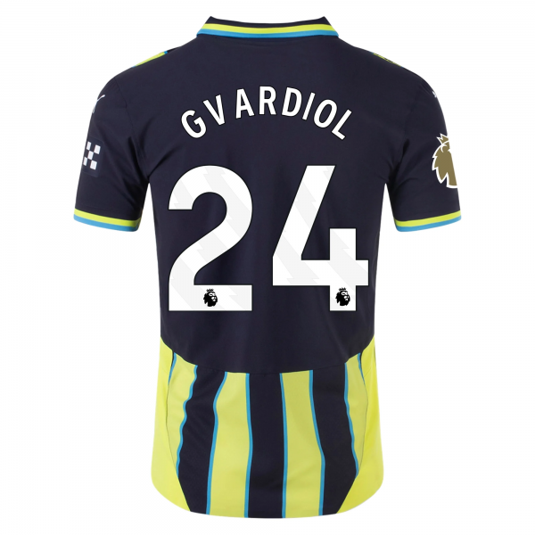 Puma Manchester City Josko Gvardiol Away Jersey w/ EPL + Club World Cup Patch 24/25 (New Navy/Yellow Glow)
