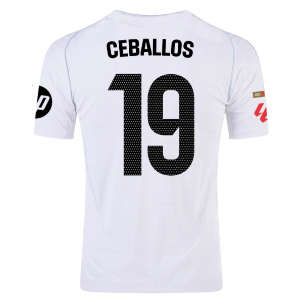 adidas D. Ceballos Real Madrid Home Jersey w/ La Liga Patches 24/25 (White/Black)
