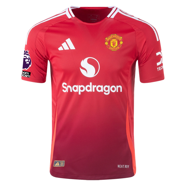 adidas Manchester United Authentic Antony Home Jersey w/ EPL + No Room For Racism Patches 24/25 (MUFC Red/Bright Red)