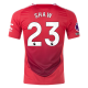 adidas Manchester United Luke Shaw Home Jersey w/ EPL + No Room For Racism Patches 24/25 (MUFC Red/Bright Red)