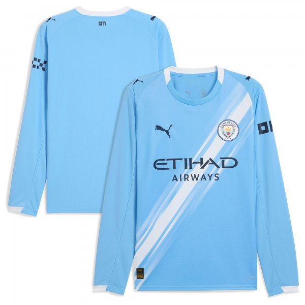 Manchester City Puma 2025/26 Home Replica Long Sleeve Jersey - Sky Blue