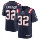 Men's New England Patriots #32 TreVeyon Henderson Nike Navy 2025 NFL Draft Game Jersey