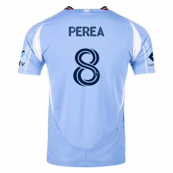 adidas Andres Perea New York City FC Home Jersey 25/26 w/ MLS Patches (Bahia Light Blue)