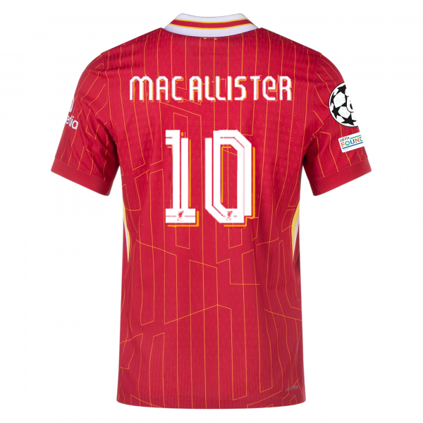 Nike Liverpool Match Alexis Mac Allister Home Jersey w/ Champions League Patches 24/25 (Gym Red/Chrome Yellow)