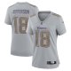 Women's Minnesota Vikings #18 Justin Jefferson Nike Gray Atmosphere Fashion Game Jersey
