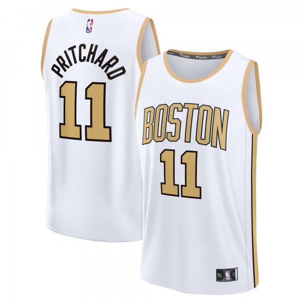 Men's Boston Celtics #11 Payton Pritchard Fanatics White 2025/26 City Edition Fast Break Jersey