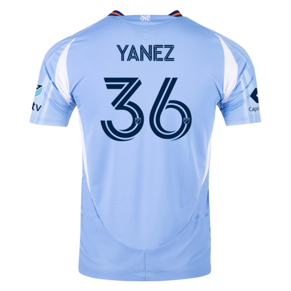 adidas Zidane Yañez New York City FC Home Jersey 25/26 w/ MLS Patches (Bahia Light Blue)