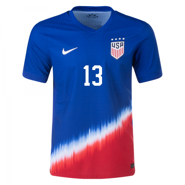 Nike United States Match Alex Morgan Away Jersey 24/25 (Old Royal/Sport Red/White)