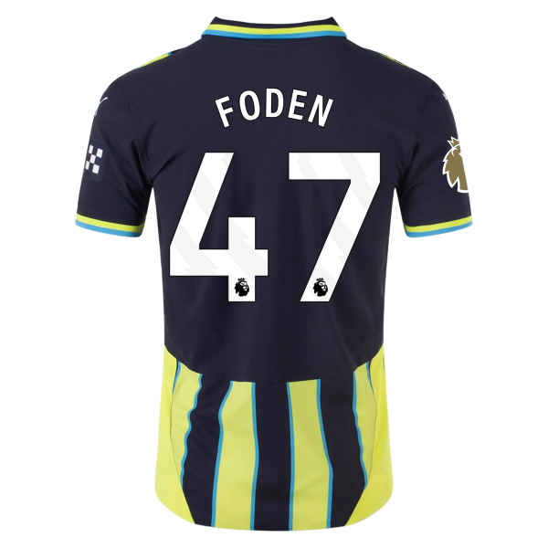 Puma Manchester City Phil Foden Away Jersey w/ EPL + Club World Cup Patch 24/25 (New Navy/Yellow Glow)