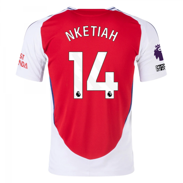 adidas Arsenal Eddie Nketiah Home Jersey w/ EPL + No Room For Racism Patches 24/25 (Better Scarlet/White)