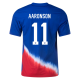 Nike United States Match Brenden Aaronson Away Jersey 24/25 (Old Royal/Sport Red/White)
