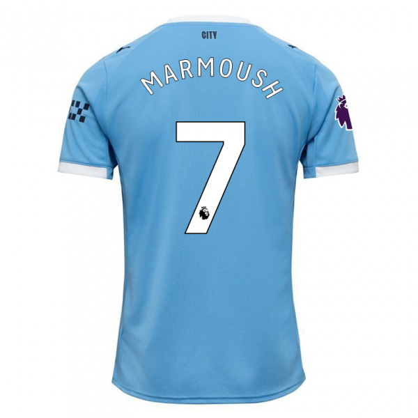 Puma Omar Marmoush Manchester City Home Jersey 25/26 w/ EPL + Sponsor Patch (Team Light Blue/Puma White)