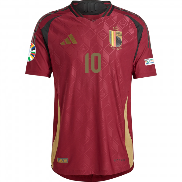 adidas Belgium Romelu Lukaku Home Jersey w/ Euro 2024 Patches 24/25 (Burgundy)