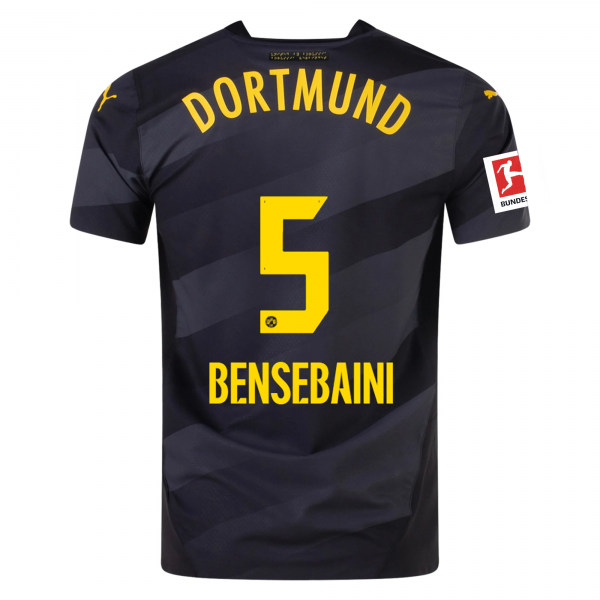 Puma Borussia Dortmund Authentic Ramy Bensebaini Away Jersey w/ Bundesliga Patch 24/25 (Puma Black/Faster Yellow)
