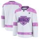 Men's Los Angeles Kings Fanatics White 2024 Hockey Fights Cancer Practice Jersey