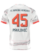 adidas Pavlovic Authentic Away Jersey 25/26 w/ Sponsor + Meister Bundesliga Patch (White/Red]