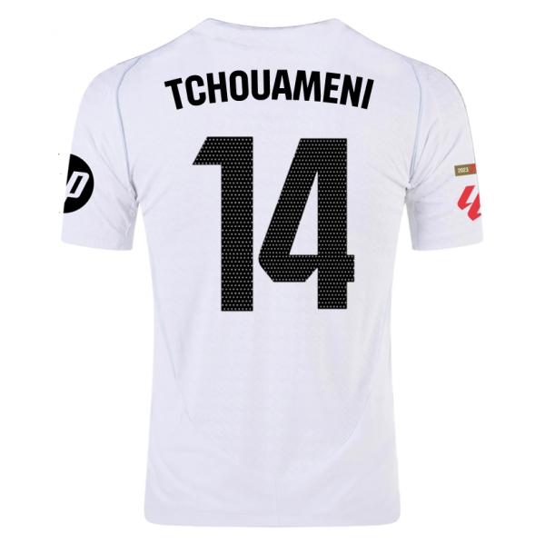 adidas Tchouaméni Real Madrid Home Jersey w/ La Liga Patches 24/25 (White/Black)