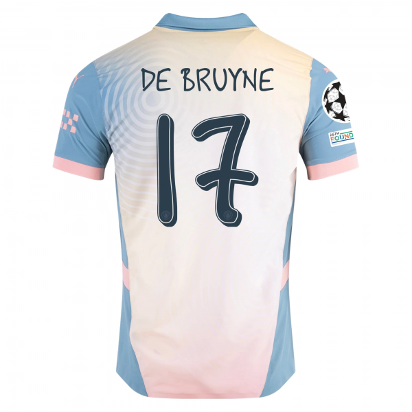 Puma Manchester City Kevin De Bruyne Fourth Jersey w/ Champions League + Club World Cup Patch 24/25 (Rosebay/Bold Blue)