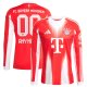 Bayern Munich adidas 2025/26 Home Replica Long Sleeve Custom Jersey - Red