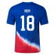 Nike United States Match Ricardo Pepi Away Jersey 24/25 (Old Royal/Sport Red/White)